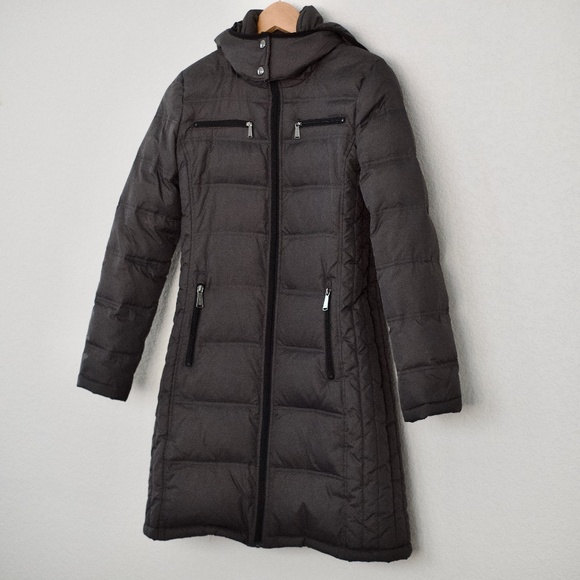 MICHAEL Michael Kors Detachable Hooded Down/Feather Maxi Puffer Gray Jacket XS - Picture 4 of 16